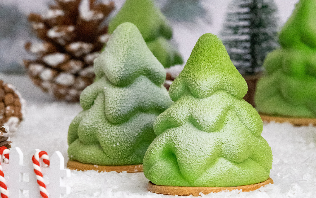 Pinos helados de navidad